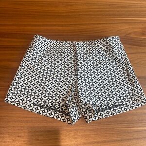 Patterned Black and White Women's Shorts